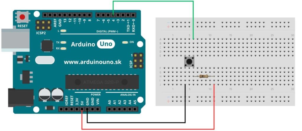 Arduino-uno-tlačidlo